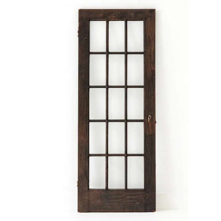 Wooden door with multiple glass panes