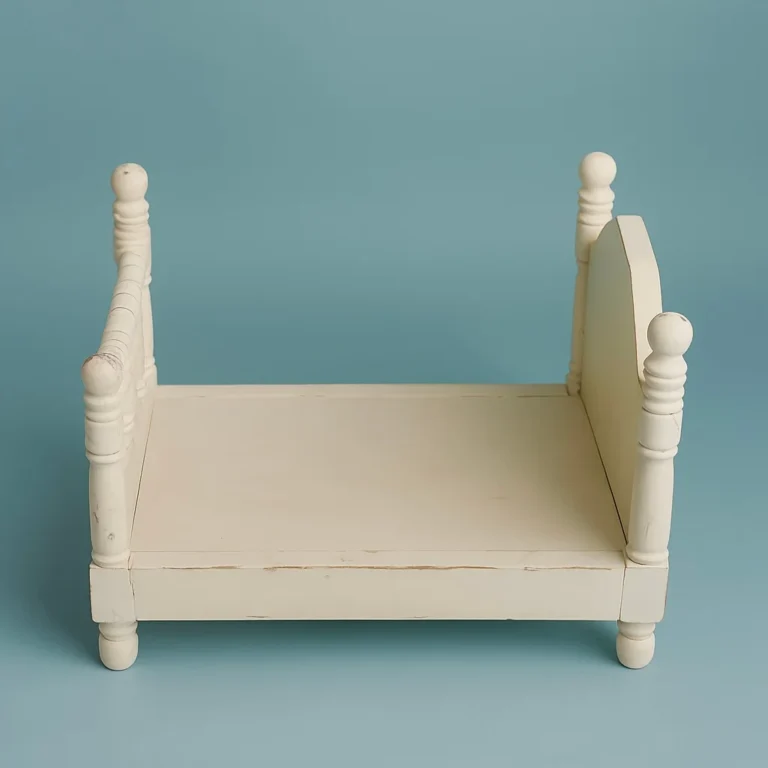 Small white wooden bed
