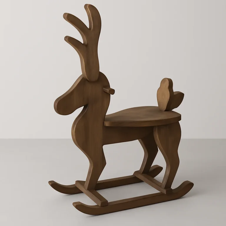 Wooden reindeer rocking chair