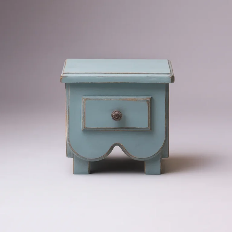 Blue vintage nightstand with drawer