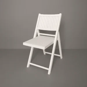 White wooden folding chair