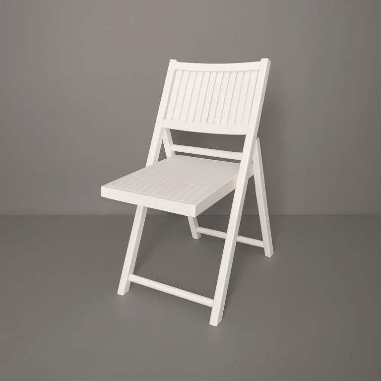 White wooden folding chair