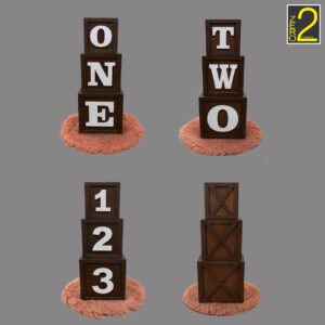 4 in 1 Apple boxes prop set for baby photoshoot and studio photography