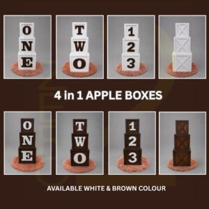 4 in 1 Apple boxes prop set for baby photoshoot and studio photography