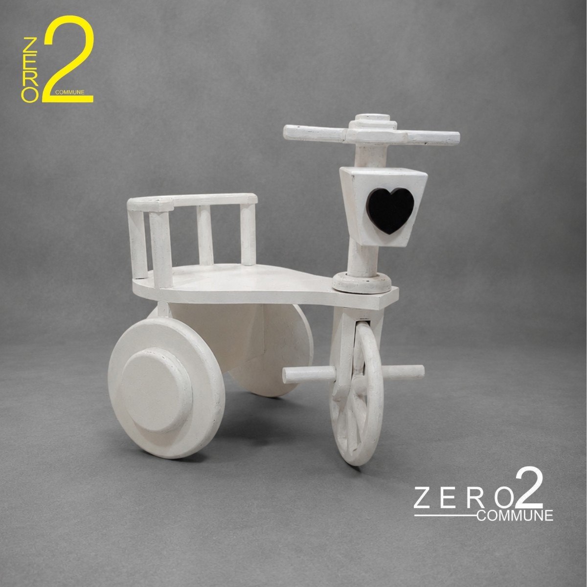 White tricycle photography prop for creative baby, kids and milestone photoshoots.