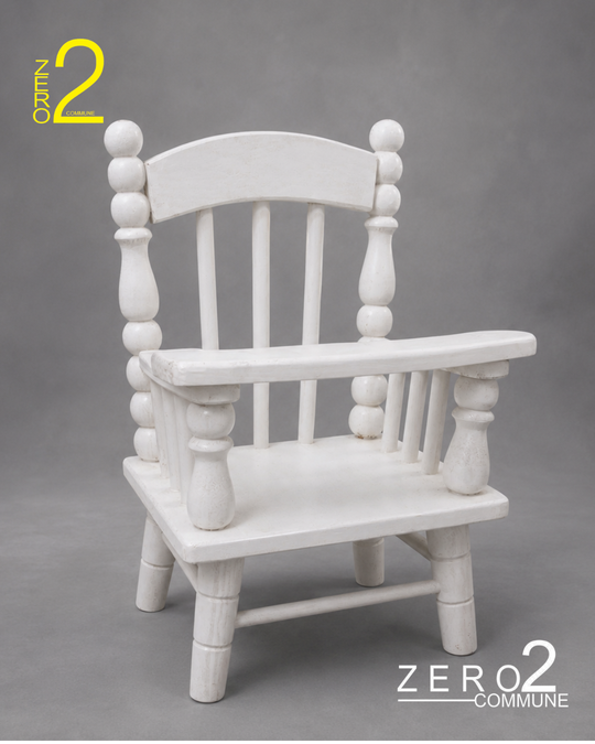White vintage old school chair photography prop for creative baby, kids and milestone photography setups.