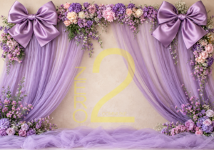 Baby girl photoshoot backdrop designed for newborn, milestone and birthday photography