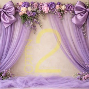 Baby girl photoshoot backdrop designed for newborn, milestone and birthday photography